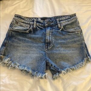 Denim Frayed Hem Women's Shorts